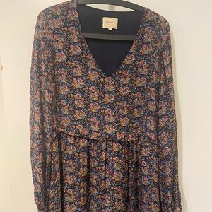 Sezane silk floral dress (S)